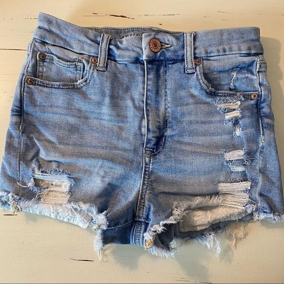American eagle curvy high rise shortie denim shorts - Picture 1 of 11